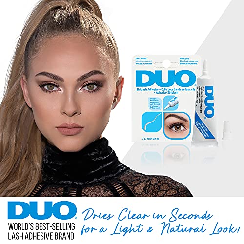DUO Strip Lash Adhesive - White, Clear Lash Glue for Eyelash Clusters, Waterproof, Long Lasting Wear, 0.25 oz, 2-Pack