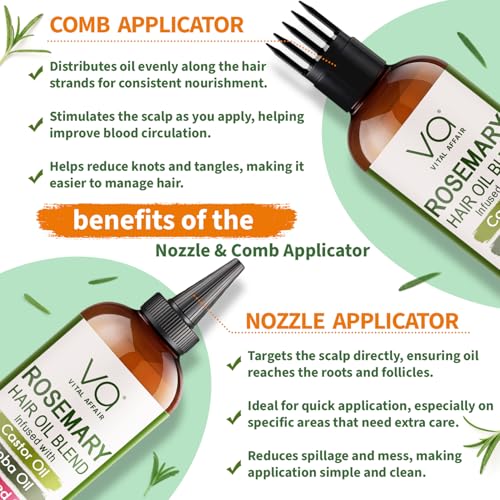 Rosemary Hair Growth Oil - 6 fl oz with Biotin & Vitamin E