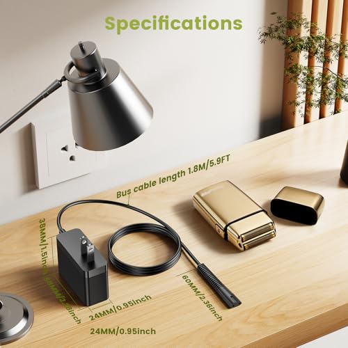 for BaByliss PRO Shaver FXFS2 Charger, Lnauy Adapter Compatible with BaBylissPRO FXX3S FOILFX 02 Barberology Cordless Metal Double Foil Shaver FXFS2 Power Supply Cord