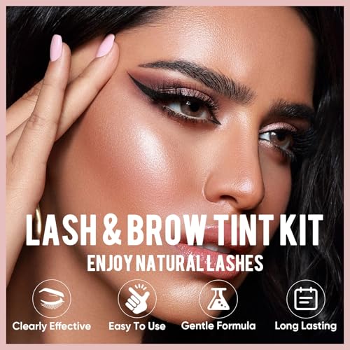 Libeauty Lash Color Kit Black Eyelash Color Volumizing Eyebrow Hair Coloring Kit DIY Use At Salon Or Home Natural Eyelash Treatment