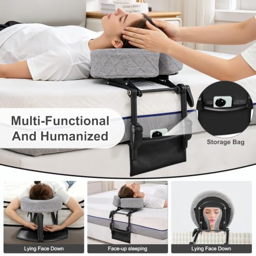 Adjustable Massage Headrest for Bed | Portable Face Pillow