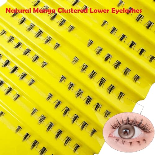 Bottom Lash Clusters DIY Lash Extension Lower Individual Lashes 120Pcs Wispy Natural Look Lower Eyelash Clusters 6MM Individual Cluster Lashes Manga Bottom Cluster Lashes By MUQIU37 (MQ208)