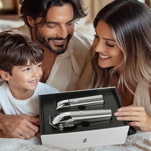 SUPRENT Low Noise Hair Clippers for Men Easy-Clean Waterproof Clippers, Cordless Clippers & Trimmers Set for Family Grooming