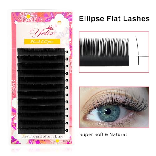 YELIX Flat Eyelash Extensions C/D Curl 8-15mm Mixed