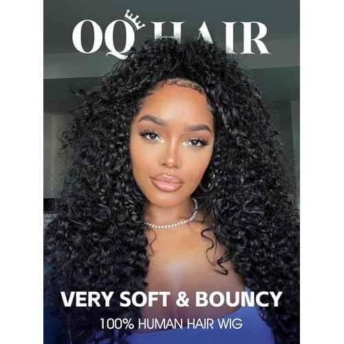 OQ Hair Water Wave Half Wig Human Hair Adjustable Drawstring 180% Density 3 In 1 Beginner Friendly Glueless Wear and Go Half Human Hair Wig for Women 16 Inch