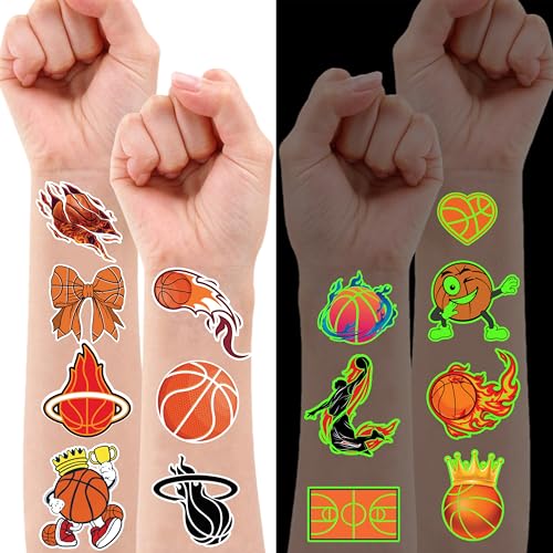 Basketball Temporary Tattoos for Kids - 96 Pre-Cut Designs