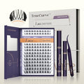 GlowVane TrueCurve Lash Clusters Kit - 120 Pcs Wispy D Curl Lashes