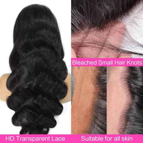 Body Wave Human Hair Wigs for Women Glueless HD Lace Front Wigs Human Hair Body Wave 180 Density Lace Frontal Wigs Human Hair Pre Plucked Body Wave 13x6 Lace wigs 28 Inch