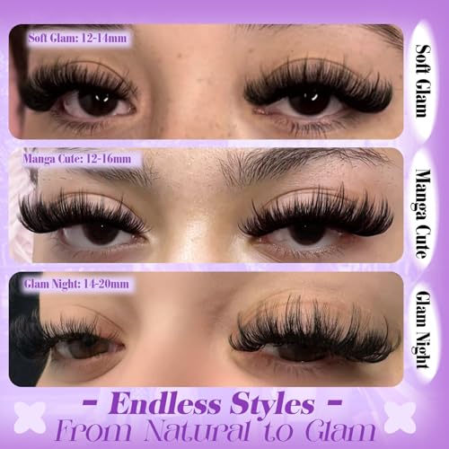 Spiky Manga Cluster Lashes 12-20mm 200D Volume D Curl