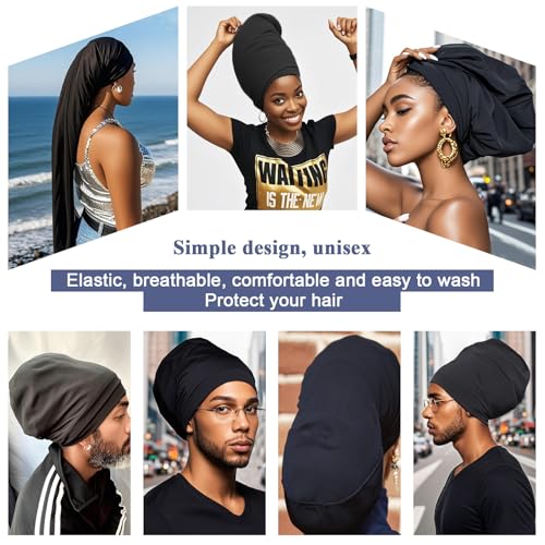 2-Pack Dreadlock Sleep Cap for Men & Women