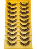 3D Mink False Eyelashes 10 Pairs Set - Natural & Fluffy