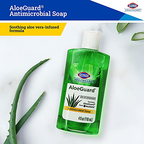 Clorox Healthcare AloeGuard Soap 4 Ounces Mini Hand Soap for Clean Hands on the Go, Aloe Vera Infused Hand Soap for Everyday Use to Keep Hands Clean, 4 oz Handsoap