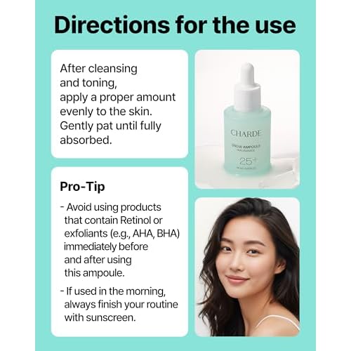 Charde Niacinamide Brightening Serum for Dark Spots & Uneven Tone | Radiance Boosting with White Garcinia & Arbutin, Korean Skincare, 1.01 fl oz