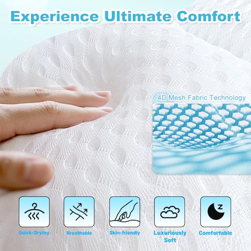 Bath Pillow for Tub with 6 Suction Cups - Neck & Back Support