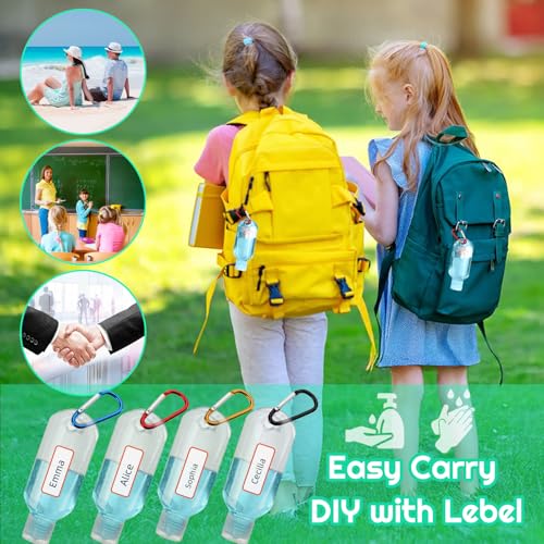 100PCS Value Hand Sanitizer Bottles with Keychains, 2OZ Travel Bottle With Clips, Portable Travel Size Bottle Squeeze Containers for Hand Sanitizer Holder with Lid - Leak Proof, Refillable
