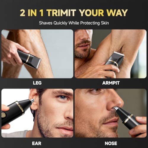 Men's Waterproof 3-in-1 Body Groomer & Nose Ear Trimmer Kit