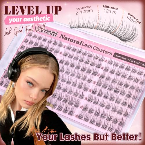 Wispy Eyelash Clusters 8-14mm Natural Short Fake Lashes 168 Pack by Zenotti