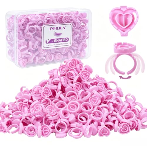 NXJ INFILILA Eyelash Extension Glue Rings 300pcs Pink