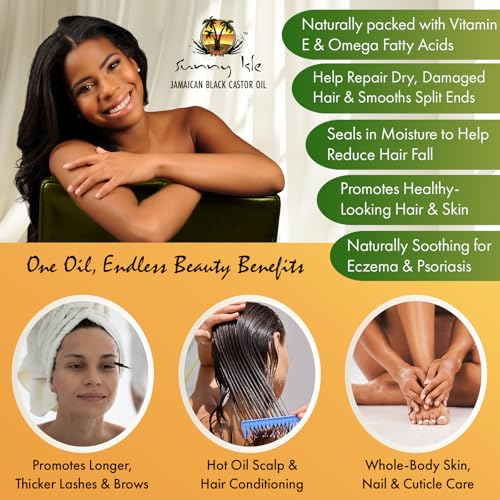 Sunny Isle Jamaican Black Castor Oil 4oz | Hair Growth & Scalp Care