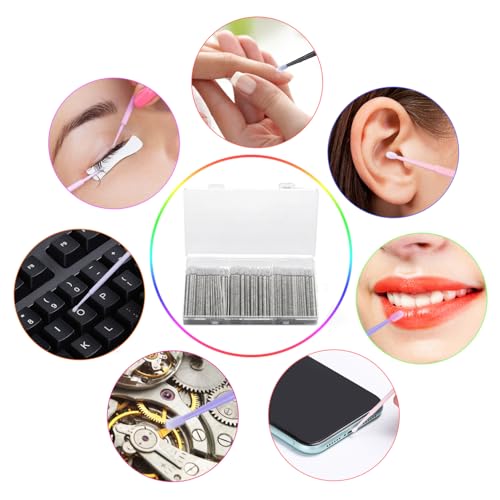 Disposable Micro Applicators 300Pcs 2.0mm Microfiber Brushes for Precision Makeup
