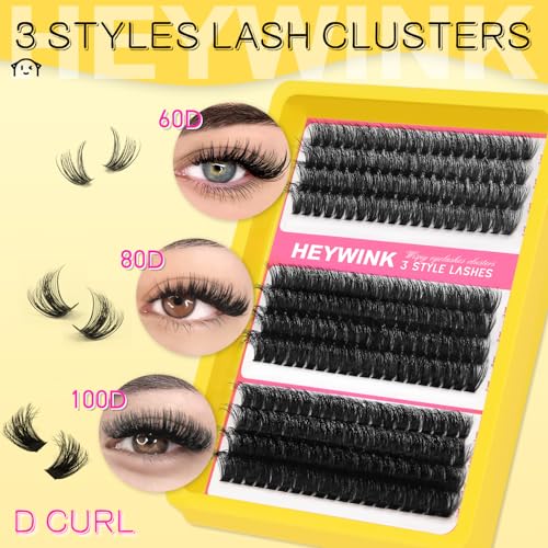 Lash Clusters Kit 60D 80D 100D Volume Eyelash Extensions 12-18mm