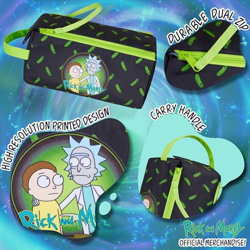 RICK AND MORTY Toiletry Bag for Men Teenagers - Wash Bag Travel Toiletries Bag Grooming Travel Gym - Gifts for Him
