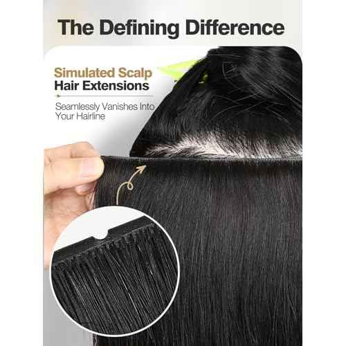Twin Tab Butterfly Genius Weft Human Hair Extensions Latest Double Invisible Real 100% Remy Human Hair Weft with Micro Bead Simulated Scalp Hair Extensions100g 7ps 18 Inch Black