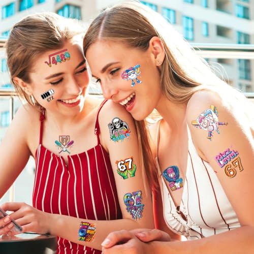 Temporary Tattoo Stickers for Kids - 96 Designs, 8 Sheets