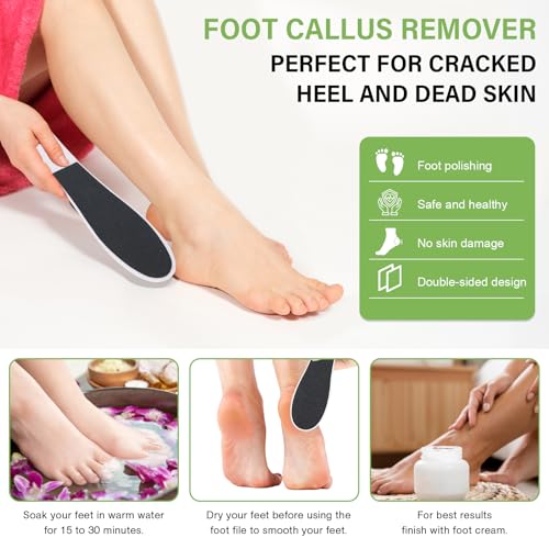 Professional Foot File Callus Remover - Dual Sided Pedicure Tool (10 Pack)
