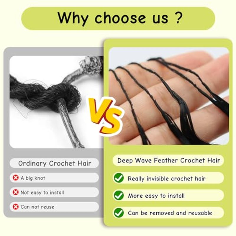 18 Inch Deep Wave Crochet Hair for Black Women - 100 Strands