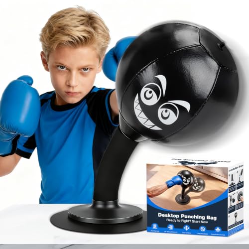 Desktop Punching Bag with Suction Cup for Stress Relief, Office & Home Use
