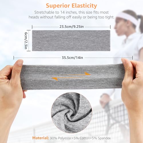 DiyJibb Stretchy Headbands for Women, 7-Pack Non-Slip Sports Yoga