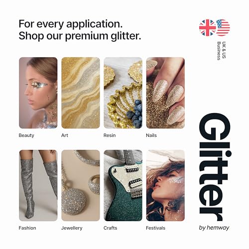 Hemway Premium Ultra Sparkle Glitter Multi Purpose Metallic Flake for Nail Art, Cosmetic Graded, Makeup, Festival, Party, Hair, Body and Eyes 100g / 3.5oz - Bronze Brown