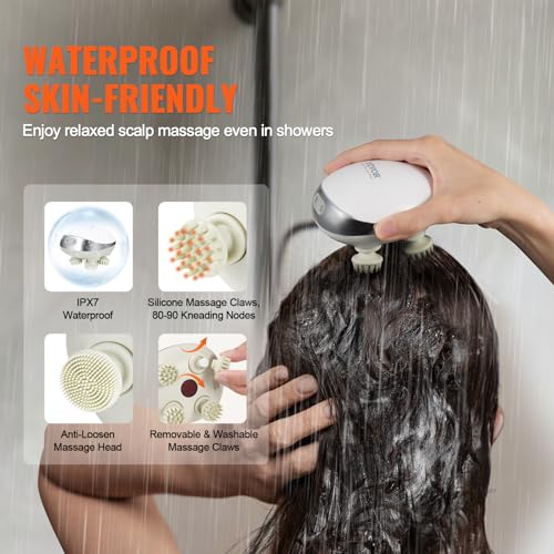 VEVOR Electric Scalp Massager with Heat & 8 Massage Heads