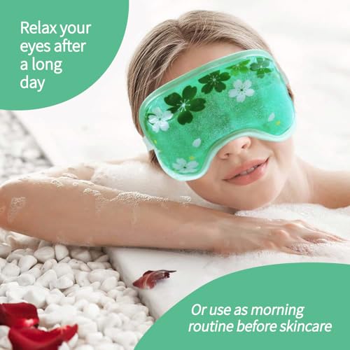 ZN?CUET?D Ice Eye Mask Cold Gel Cooling 2 Packs Reusable for Dark Circles and Puffiness, Cold Compress Eye Ice Pack for Dry Eyes, Migraine, Stress Relief Christmas Gift