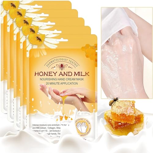 ZIXAOK Moisturizing Hand Mask Gloves for Extra Dry Hands - 5 Pairs Spa Set