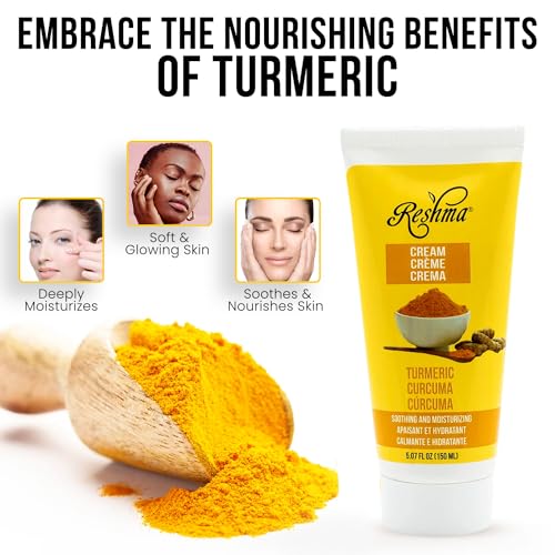 Reshma Beauty Turmeric Cream | Face & Body Cream for Normal to Dry Skin | Hydrating and Illuminating |Dye Free, Body Butter, 5.07 fl oz, (Pack of 1)