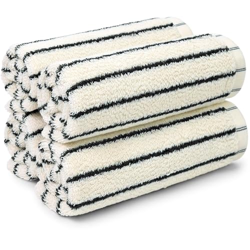Jacquotha Cotton Washcloths 4 Pack 13x13 - Soft Striped