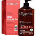 Cliganic Organic Jojoba Oil 32 oz, 100% Pure | Bulk, Natural Cold Pressed Unrefined Hexane Free Oil for Hair & Face