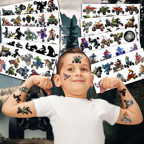 100 PCS ATV Temporary Tattoos - Quad Bike Party Favors