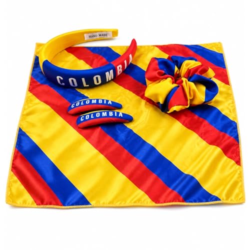 Colombia Flag Hair Accessory Set for Women - 4 Pieces