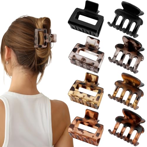 Small Claw Clips for Thin Hair, 8 Pack Mixed Styles