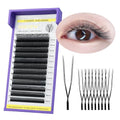 U Shape YY Lash Extensions, UYY 0.07mm D Curl MIX8-15mm 12 Rows/Tray, Natural Soft Lightweight Eyelashes Grafting for Lash Artists, Beauty Salon (Matte Black-0.07-D-MIX8-15mm) UYY