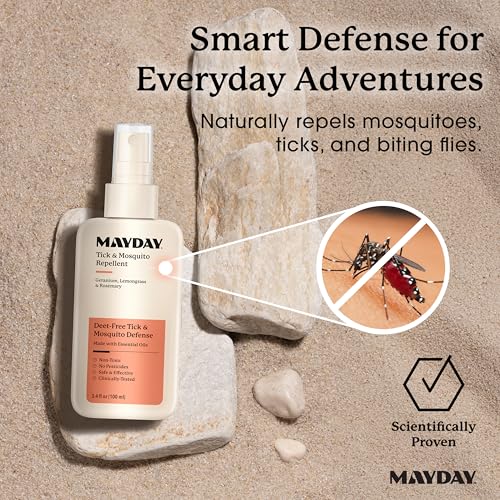 MAYDAY Tick & Mosquito Repellent – DEET-Free, 3.4 oz
