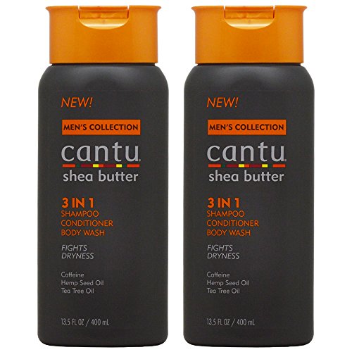 Cantu Men's 3 In 1 Shampoo/Conditioner/Body Wash 13.5oz Pack of 2