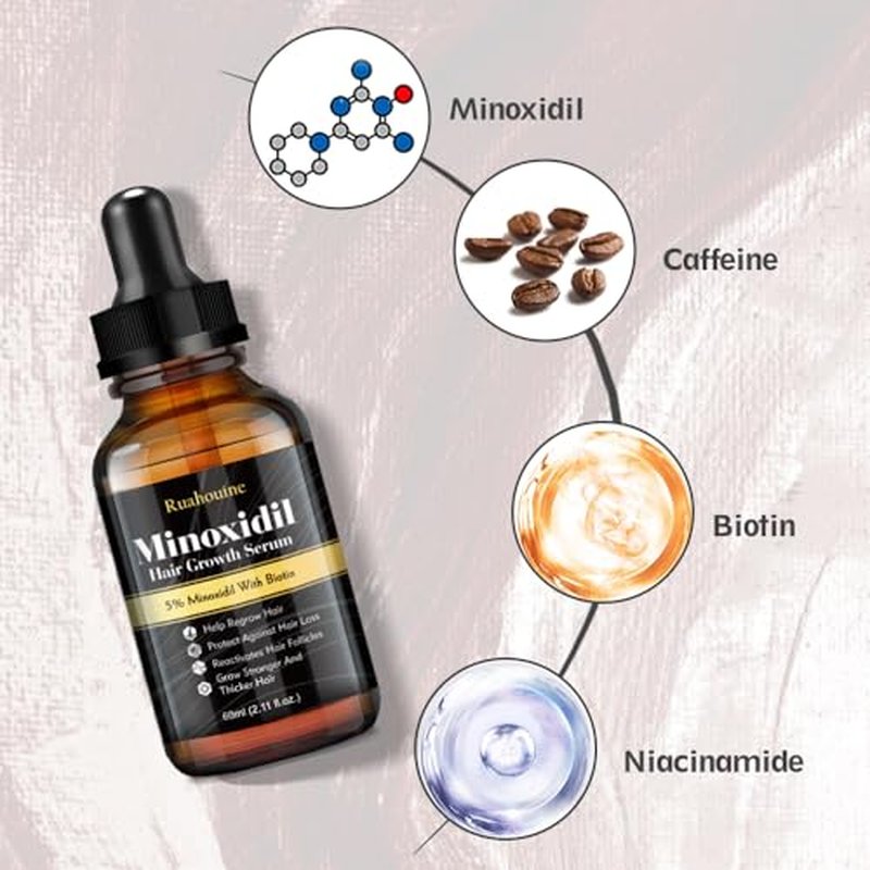 5% Minoxidil Hair Growth Serum - 2-Pack for Men & Women