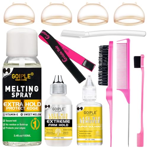 Lace Melting Spray Kit for Glueless Wigs with Glue & Remover