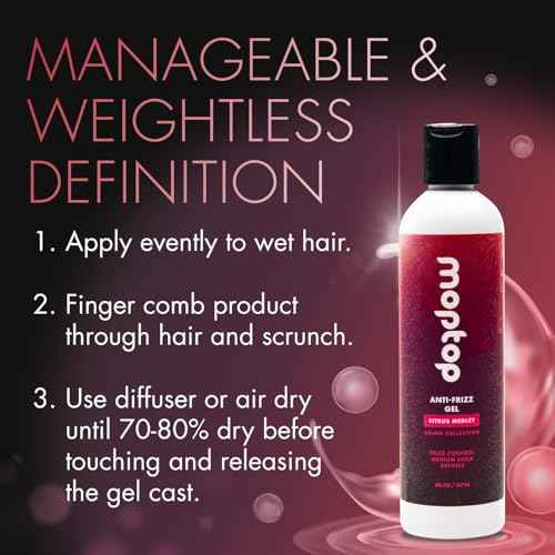 MopTop Salon Anti Frizz Hair Gel ? Salon Quality Curl Defining Gel to Enhance Wavy, Curly and Kinky-Coily Hair, Medium Hold, For Frizz Control, with Aloe, Sea Botanicals & Honey (Citrus Medley, 32oz)