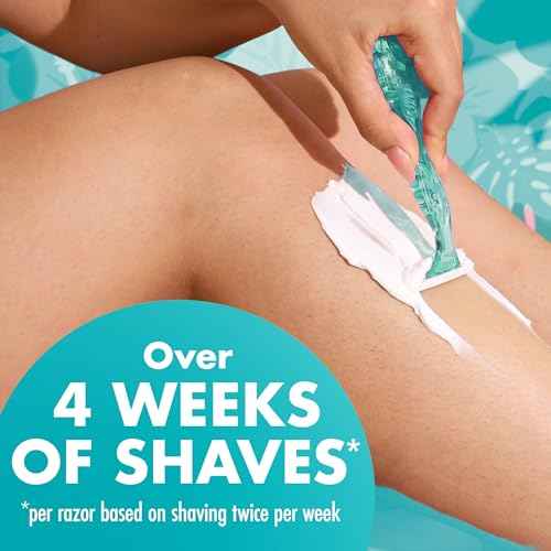 BIC Soleil 3 Simply Women's Disposable 3 Blade Razors, Moisture Strip and Floral Handles, 5-Pack