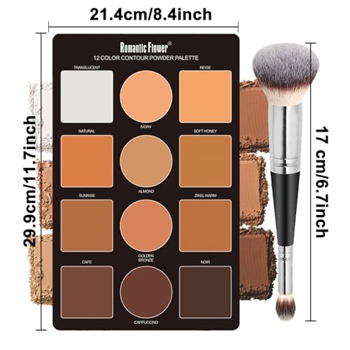 Joyeee 12-Color Contour Palette with Brush - All Skin Tones